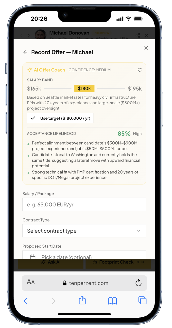 Coach AI per l'offerta da mobile